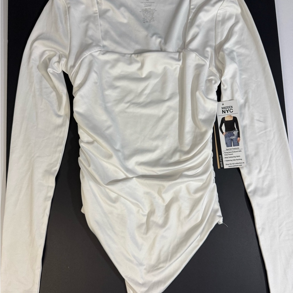 NYC White Long Sleeve Bodysuit